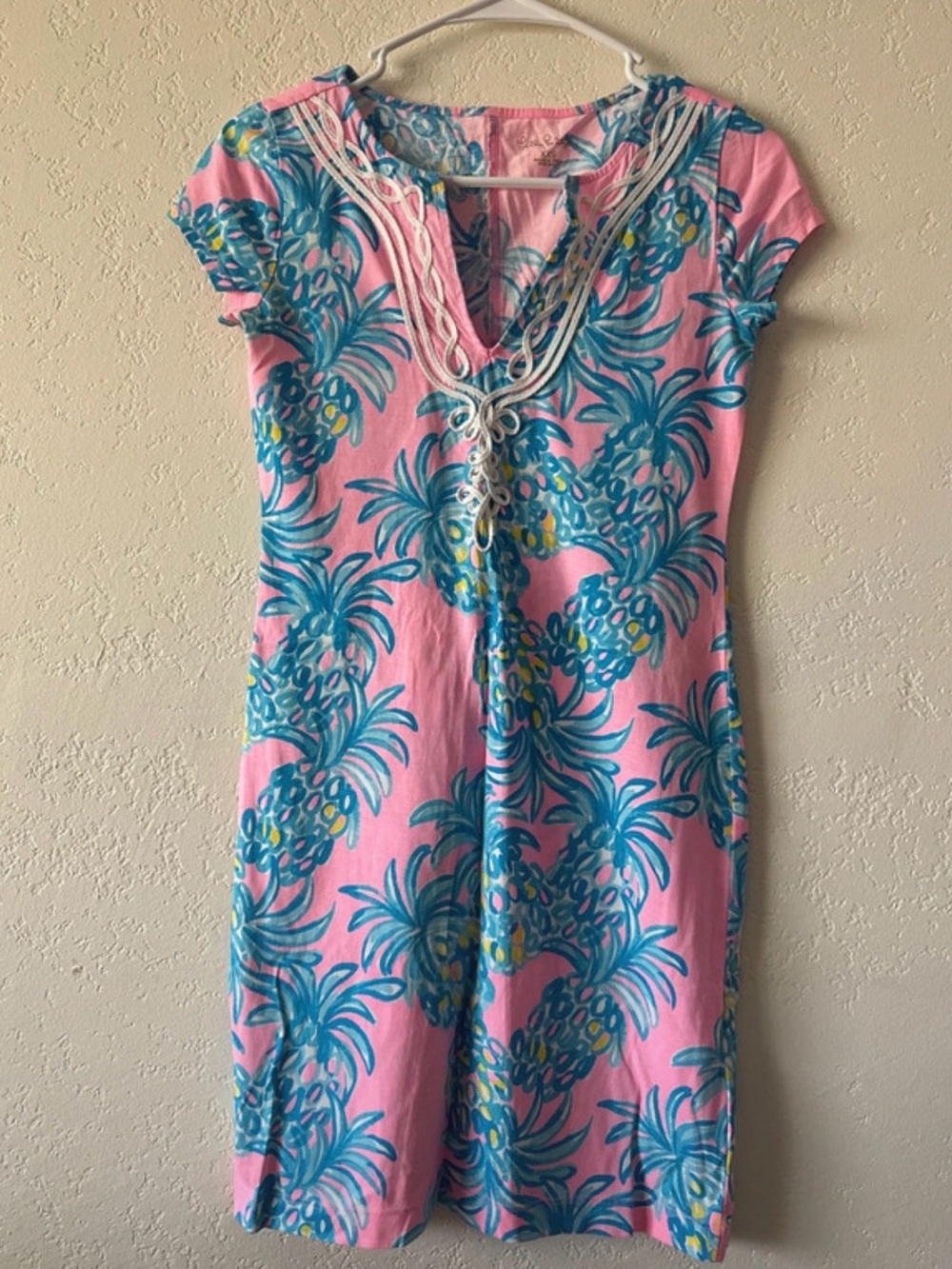 Lilly Pulitzer Pink Pineapple-Print Cap Sleeve Mini Dress